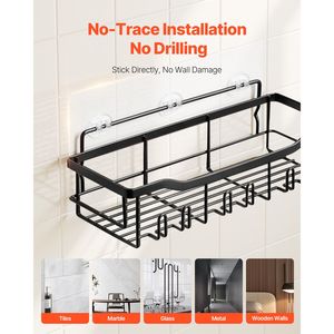 Set di 5 Portaoggetti Adesivi per Doccia, Grande Capacità 40 Libbre, Organizzatore per Bagno con Portasapone Grande Capacità 40 Libbre - Product Image 5