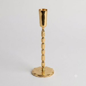 Ensemble de trois bougeoirs en cuivre, design moderne, métal durable, décoration d'intérieur, support pour bougies coniques - Product Image 3