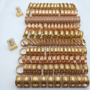 Wholesale Bela Artisan Women's 99% Pure Copper Gold Plated Open Cuff <b>Bracelet</b> Adjustable Wrap <b>Bangle</b> Geometric Floral Pattern - Product Image 2