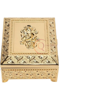 Quality Collection Golden Rose Jewelry Box <b>Key</b> Lock Closure Shape Modern Style Customized Size-for Storing Jewelry <b>Rings</b> - Product Image 1