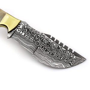 Couteau à Découper à Lame Fixe en Acier Damas Personnalisable avec Manche en Bois et Housse en Cuir, Support OEM pour Commandes en Gros - Product Image 4