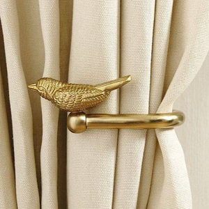 Attaches de rideaux en métal noir courbé avec motif feuille, style classique, pour la décoration des fenêtres. - Product Image 6