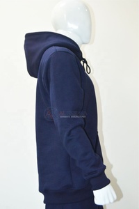 Mens Dark Navy 350 GSM Regular Fit Full <b>Zip</b> <b>Hoodie</b> Cotton Fleece Front <b>Pocket</b> Custom Color Oversized Sweatshirt Breathable USA - Product Image 2
