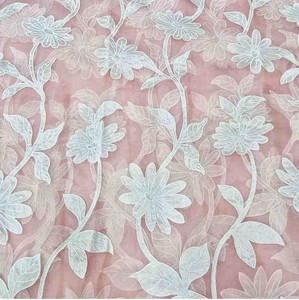 Tela de Poliéster con Bordado Floral Elegante y Malla de Encaje, Calidad de Exportación, para Vestidos de Novia, Trajes de Moda - Product Image 3