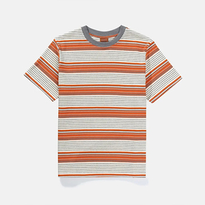 T-shirt à manches courtes rayé pour homme, col rond, coupe classique, tricoté, 100% coton, respirant - Product Image 5