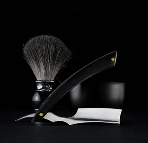 Navaja de barbero de hoja única de calidad premium al por mayor, de filo recto, negra, con mango de madera quirúrgica Tegra personalizable - Product Image 2