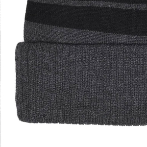 Bonnet d'hiver tricoté personnalisé avec logo, motif à carreaux rouge et noir, rayé, jacquard, à carreaux Buffalo, chaud, à revers, vente en gros - Product Image 4