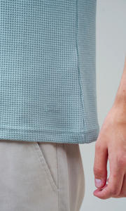 Chemises décontractées à manches courtes pour hommes en tissu gaufré uni polyester/coton, séchage rapide, qualité supérieure, vêtements d'été, Pakistan - Product Image 6