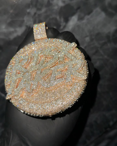 Custom Risk Taker Iced Charm Pendant 925 Silver Moissanite Rose Gold Finish Hip Hop Statement Jewelry Rapper Bling Chain - Product Image 3