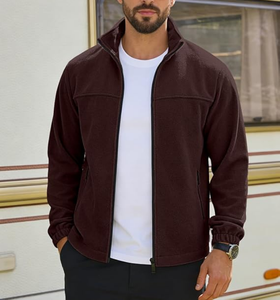 Chaqueta de Forro Polar Tejida Impermeable y Cortavientos con Cuello Alto para Hombre, Ropa de Invierno al por Mayor, 100% Poliéster, Logotipo Personalizado OEM - Product Image 4
