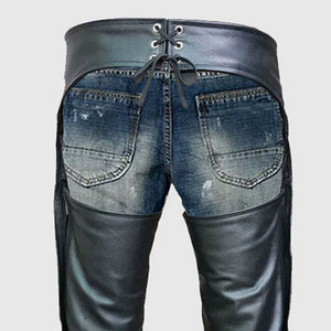 Cuissardes d'équitation en cuir de vachette pour hommes, robustes, style western classique, surface lavée durable, OEM ODM personnalisé - Product Image 5