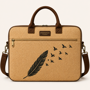 Eco-Friendly Durable Fashionable Jute Laptop Backpack Brief <b>Bag</b> Padded Handle Adjustable <b>Shoulder</b> Strap Front <b>Zip</b> Pocket <b>Large</b> - Product Image 4