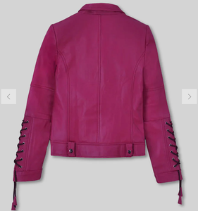 Veste en cuir pour femme, nouvelle mode, veste en cuir unisexe coupe-vent, veste en cuir violette et rose, styles personnalisés 2006 - Product Image 2