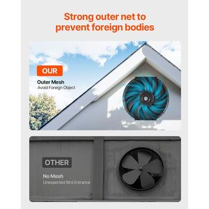 Ventilatore da tetto a energia solare da 12 pollici con montaggio a gable, termostato regolabile, 1300 CFM, velocità singola, rete esterna per raffreddamento - Product Image 5