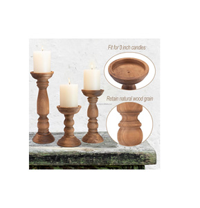 Portavelas de madera de nuevo diseño, de estilo europeo para fines decorativos candelabro, hogar, hoteles, restaurante - Product Image 3