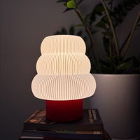 Lampe de table moderne imprimée en 3D de haute qualité |   Lampe de chevet scandinave en PLA |   Lumière d'ambiance chaleureuse pour la chambre à coucher/le salon