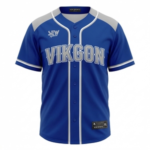 เสื้อเบสบอลทีมฝึกซ้อมแบบเต็มตัว กระดุมติดเต็มตัว ระบายอากาศได้ดี ไซส์ใหญ่พิเศษ ทรงยืดหยุ่น  แบบซับลิเมชั่น - Product Image 1