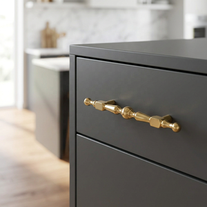 Decorative Brass Drawer <b>Pull</b> Handle <b>Bar</b> Shape Classic Design Furniture Hardware Dresser Bedroom Bathroom Living Room Gold - Product Image 2