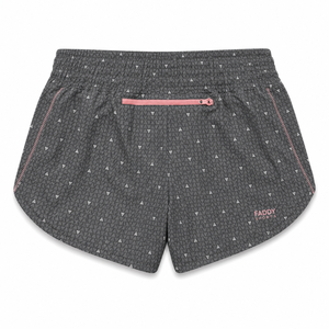 Unique Design Women Running <b>Shorts</b> Geometric Print Dual <b>Zip</b> <b>Pockets</b> Curved Hem Drawstring Custom Logo Activewear <b>short</b> OEM - Product Image 2