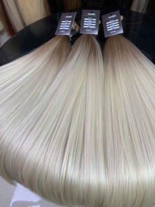 Hot Selling Bulk Virgin Vietnamese Raw Human Hair Extensions Light Machine Double Cuticles Aligned Natural Straight <b>Bleached</b> - Product Image 3