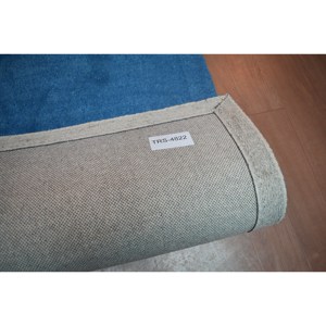 Tapis moderne en laine bleue tufté à la main, à poils ras, motif rayé 3D, pour salon, chambre et décoration d'hôtel - Product Image 2