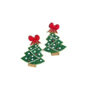 <b>Top</b> Selling <b>Christmas</b> <b>Party</b> Rice Seed Beaded Earrings Custom <b>Christmas</b> Tree Design Handmade Holiday Jewelry customized beaded - Product Image 1