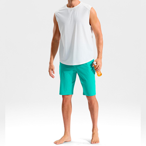 Shorts de Playa para Hombre, de Secado Rápido, Tejido 100% Poliéster, Color Sólido, Cintura Elástica - Product Image 1