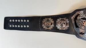 Ceinture de championnat ECW World Wrestling Entertainment, design en métal plaqué or léger, sangle en cuir PU noir MMA, unisexe - Product Image 4