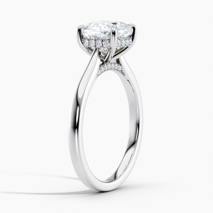 Anillo de Diamante Cultivado en Laboratorio, Corte Cojín, 2.00 Quilates, Color F, Claridad VS1, Oro Blanco de 18k, Halo Oculto, Solitario, Certificado IGI - Product Image 3