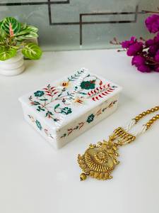 Luxury <b>White</b> Marble Storage <b>Box</b> with Exquisite Multicolor Inlay Artwork Wholesale Available Here - Product Image 5