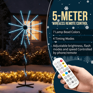 Luci LED RGB a Effetto Fuochi d'Artificio da 2,5 m con Supporto, 180 Luci, Decorazioni Natalizie Controllabili tramite App, Display per Feste - Product Image 3