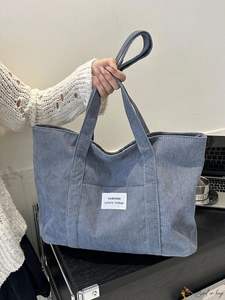 Sac fourre-tout en toile de coton naturel grande capacité, robuste, pour les courses, les voyages, l'école et l'usage quotidien, pour femmes - Product Image 4