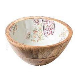 Bol à noix en bois de manguier émaillé pour mariage, maison et hôtel - Taille et couleur personnalisables, fait main, en gros - Product Image 2