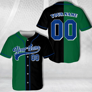 Camiseta de Béisbol Raglán Personalizada 100% Poliéster Bordada Transpirable de Secado Rápido con Botones para Hombre, Cuello en V, Nombre del Equipo de Atlanta - Product Image 4