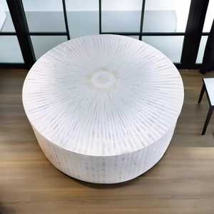 Mesa de Centro Artesanal con Incrustaciones de Madreperla, Mesa Decorativa Estilo Boho para Hogar, Hotel, Oficina, Casa de Campo, de Proveedor Indio - Product Image 4