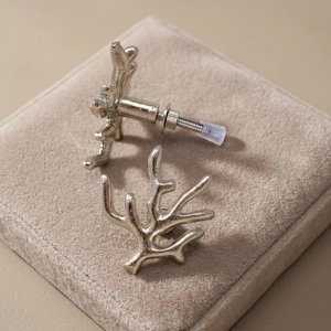 Boutons en fonte de haute qualité au design industriel, finition argentée, en forme de branche de corail, pour armoires de cuisine, tiroirs de commode, salon - Product Image 3