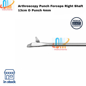 Pinza de Punzonado para Artroscopia de Eje Derecho de 13 cm con Punta de 4 mm – Instrumento Quirúrgico Ortopédico de Acero Inoxidable de Calidad Alemana OM - Product Image 2