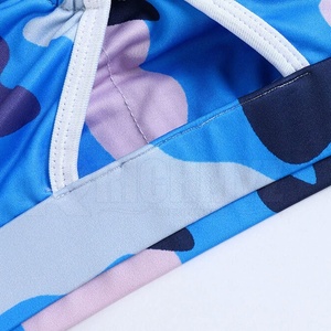 Spandex/Polyester Sublimation Transfer Print Eco-Friendly Four-Way Stretch Simple Racer-Back <b>Bra</b> Women High Support Front - Product Image 5