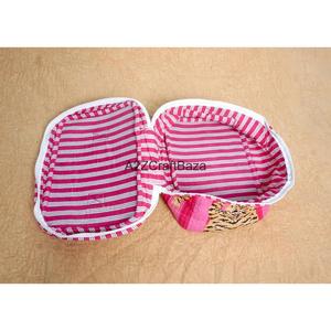 Ensemble de 3 trousses de toilette matelassées faites à la main en coton 100% - Grandes et petites - Étanches - Réutilisables - Pochettes à maquillage - Product Image 5