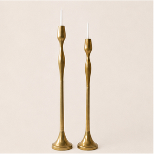 Antique Brass <b>Candlestick</b> <b>Holder</b> Set Elegant Taper Candle Stand for Modern Wedding Centerpieces Vintage Metal Home Decor - Product Image 1