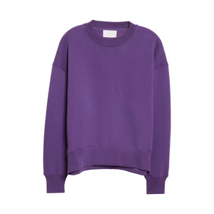 Sweat-shirt unisexe en coton biologique tricoté à col rond et manches longues, couleur unie, coupe décontractée, service OEM disponible pour la vente en gros. - Product Image 6