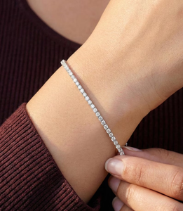 2.4 CTW Round Cut Lab Grown Diamond Tennis <b>Bracelet</b> | 14K Gold <b>Stacking</b> <b>Bracelet</b> | Gift - Product Image 2