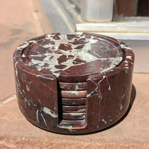 Low Price Modern Big Slab <b>Marble</b> Coaster Set of 6 for Kitchen Use Natural Onyx Coasters - Product Image 3