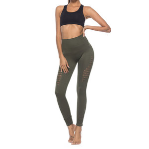 Black Yoga Set High Waist Full Length Leggings <b>Crop</b> <b>Top</b> 2 Piece Racerback Solid Color <b>Mesh</b> Breathable - Product Image 2