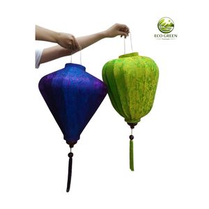 Linternas de Seda Hoi Vietnamitas Hechas a Mano, con Marco de Bambú Plegable, Linterna Colgante Artesanal, Decoración para Fiestas con Impresión Digital/Offset - Product Image 2