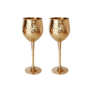 Copa de Vino de Latón Hecha a Mano con Motivo Floral Esmaltado, Sostenible, Capacidad de 500 ml, Colores y Logotipo Personalizables - Product Image 2
