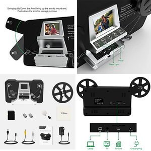 Convertisseur numérique LCD 2,4 pouces <span class=keywords><strong>8</strong></span> mm, <span class=keywords><strong>scanner</strong></span> de films <span class=keywords><strong>Super</strong></span> <span class=keywords><strong>8</strong></span> vers numérique, lecteur <span class=keywords><strong>8</strong></span> mm, numérisateur de films avec fente pour carte SD, 1080P - Product Image 2
