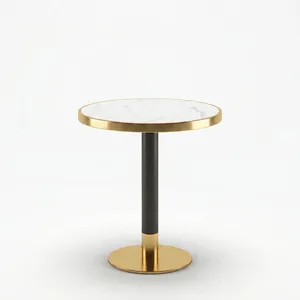 Ensemble de mobilier de bistrot moderne sur mesure en acier inoxydable avec chaises rembourrées confortables pour une salle à manger élégante en extérieur et en intérieur - Product Image 2