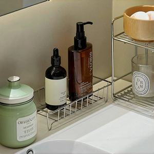Metal Over Sink <b>Storage</b> Basket <b>Wire</b> <b>Rack</b> Countertop Organizer for Bathroom Vanity Soap Bottle Holder - Product Image 2