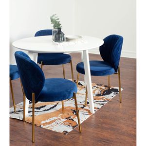 Set da Pranzo Contemporaneo Amoa 5 Pezzi, Tavolo Rotondo Bianco e 4 Sedie per Sala da Pranzo Moderna - Product Image 4